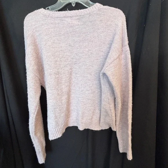 Lucky Brand Women's Light Purple and Sparkle V-Neck Sweater Women’s Size M - Picture 4 of 7